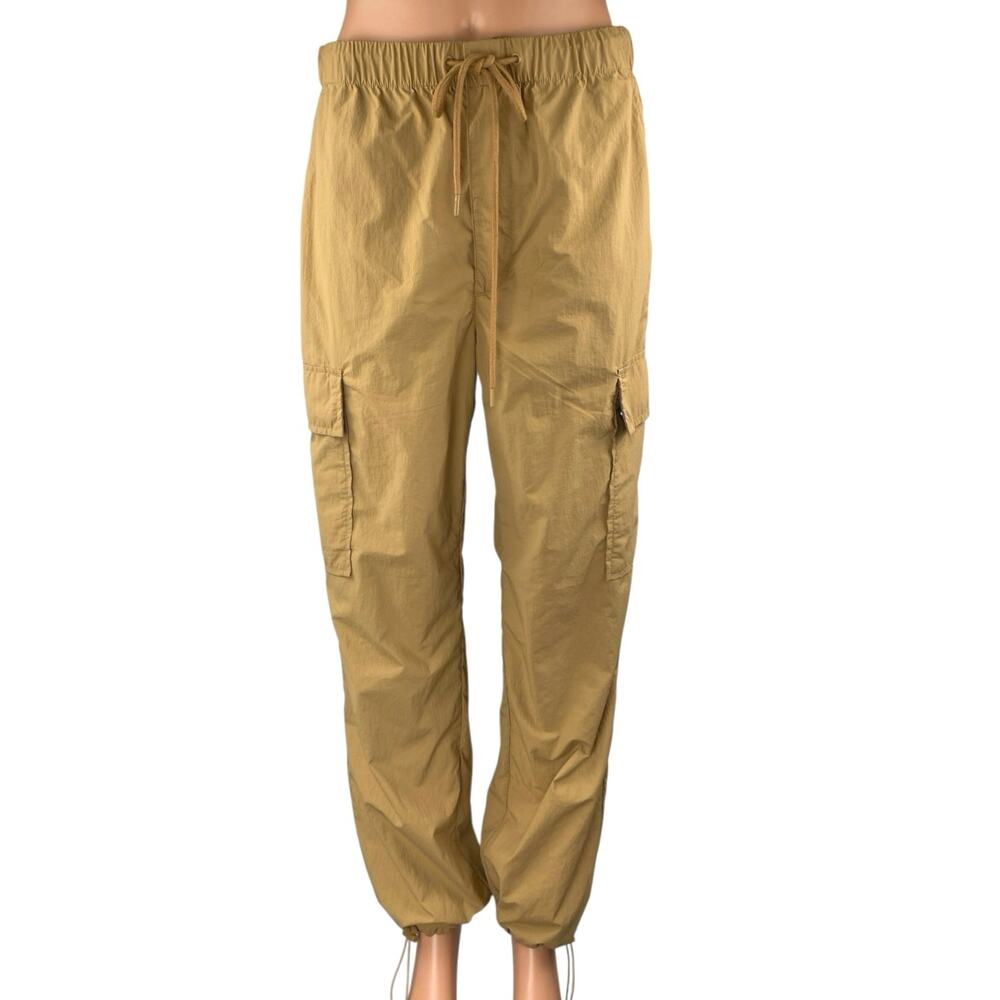 Pistola Women's Brown Elastic High Waist Drawstring Trousers Cargo Pants Size S